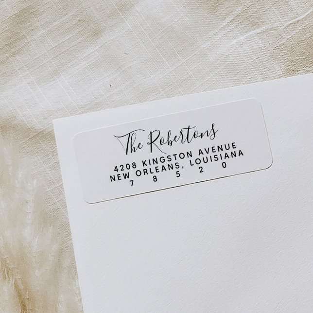 Script Name Return Address Labels (Modern minimal script return address labels.)