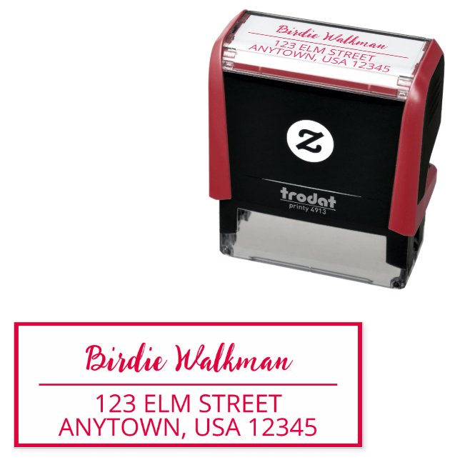 Script Name & Return Address Stamp With Border (In Situ)