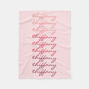 Script Name Rose Gradient Repeating Name Fleece Blanket