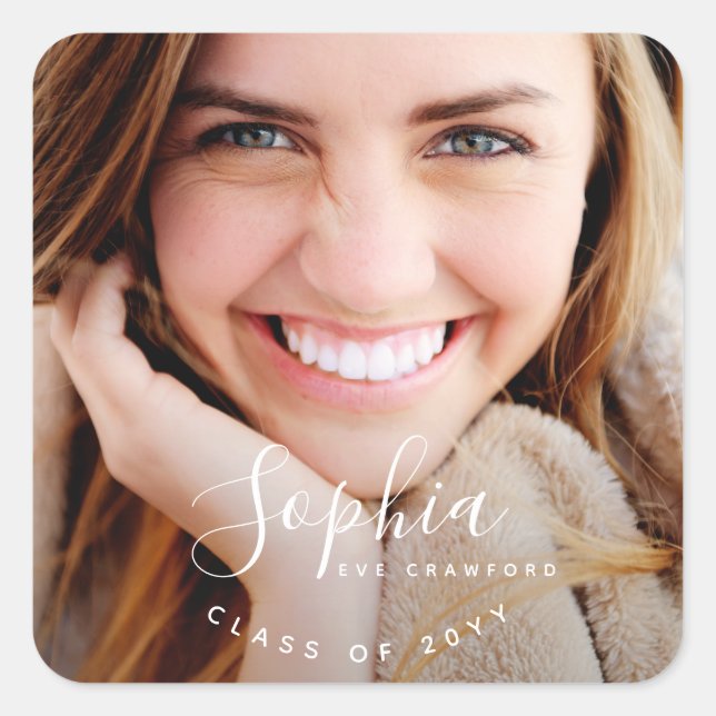 SCRIPT NAME SQUARE STICKER (Front)