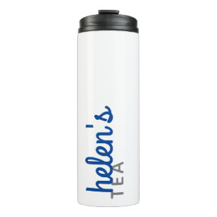 Script Name Tea Tumbler Custom Gift in Navy Blue