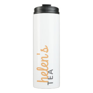 Script Name Tea Tumbler Custom Gift in Orange