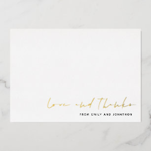 Script Name Wedding Thank You Card Luxury Foil