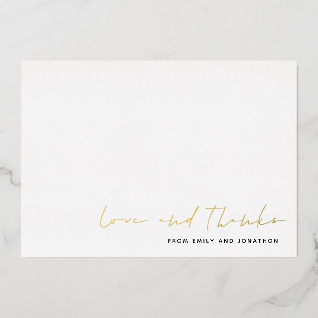 Script Name Wedding Thank You Card Luxury Foil (Front)