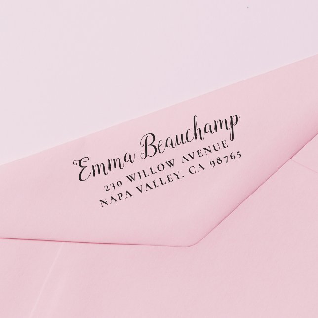 Script Name & Your Address Self-inking Stamp (Stamp Mock-up)