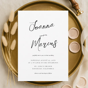 Script Names Simple Minimal Casual Wedding Invite