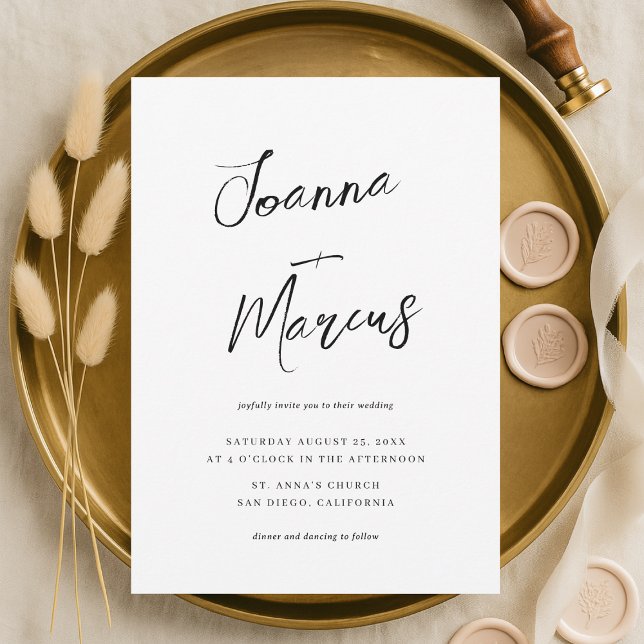 Script Names Simple Minimal Casual Wedding Invite (Creator Uploaded)