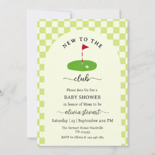 Script new to the club golf Baby Shower Invitation