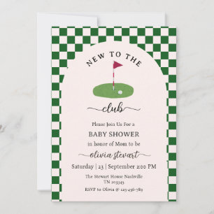 Script new to the club golf Baby Shower Invitation