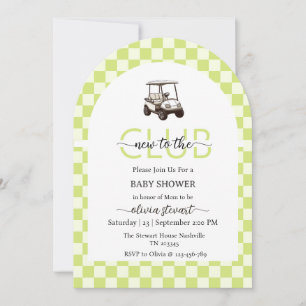 Script new to the club golf Baby Shower Invitation