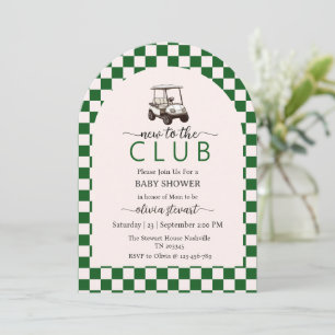 Script new to the club golf Baby Shower Invitation