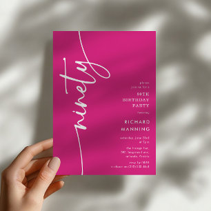 Script Ninety' 90th Birthday Invitation