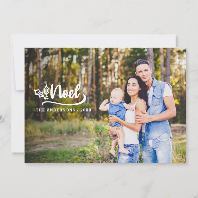 script noel photo modern holiday photo cards (Front)