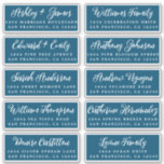 Script Ocean Blue Wedding Guest Address Labels<br><div class="desc">Easy to personalise, names and addresses / individual wedding address label stickers for guest invitations. These chic, modern and stylish wedding address labels feature your wedding guest names in white elegant handwritten script calligraphy on an ocean blue background. Simply add your individual wedding guest names and address. Exclusively designed for...</div>