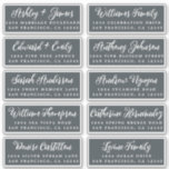 Script  Off-Black Wedding Guest Address Labels<br><div class="desc">Easy to personalise, names and addresses / individual wedding address label stickers for guest invitations. These chic, modern and stylish wedding address labels feature your wedding guest names in white elegant handwritten script calligraphy on an off-black background. Simply add your individual wedding guest names and address. Exclusively designed for you...</div>