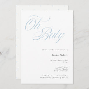 Script Oh Baby Boy Shower Invitation