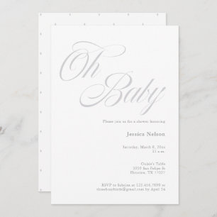 Script Oh Baby Gender Neutral Shower Invitation