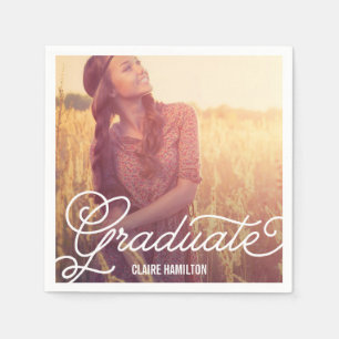 Script Overlay Custom Graduation Napkins