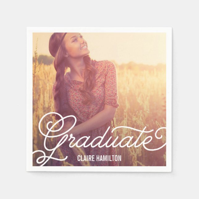 Script Overlay Custom Graduation Napkins (Front)