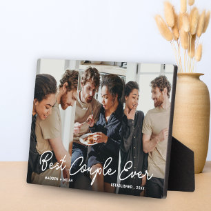 Script Overlay Personalised Best Couple Ever Photo Plaque