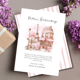Script Paris Cafe Thank You Baby Shower  Card