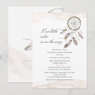 Script Pastel Couples Baby Shower Dream Catcher Invitation