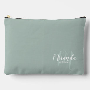 Script Personalised Bridesmaid Monogram Name Accessory Pouch