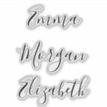 Script Personalised Bridesmaid's Name stickers<br><div class="desc">Modern Script Personalised Bridesmaid's Name Stickers</div>
