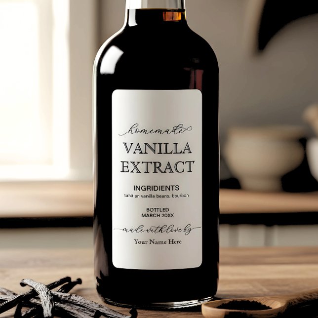 Script Personalised Homemade Vanilla Extract Label (Creator Uploaded)