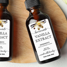 Script Personalised Homemade Vanilla Extract Label