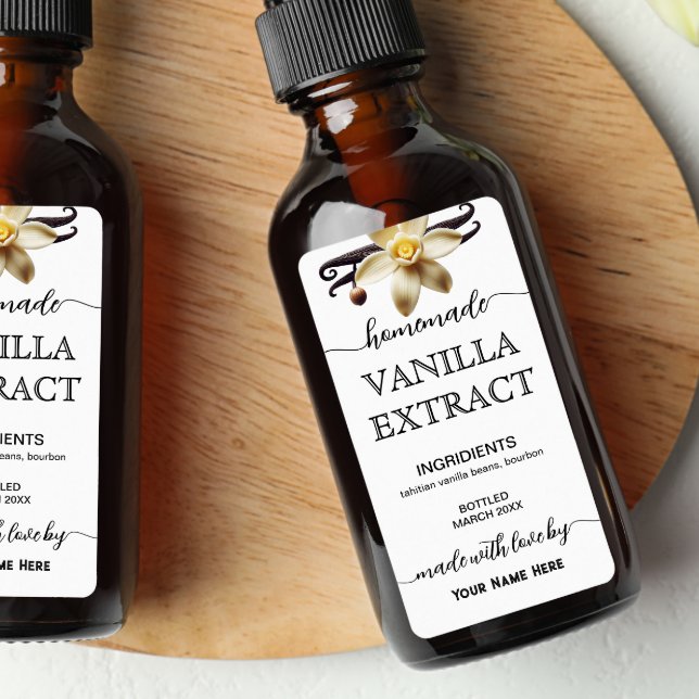 Script Personalised Homemade Vanilla Extract Label (Creator Uploaded)