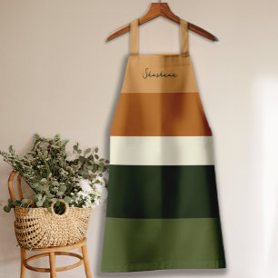 Script Personalised Stripe All-Over Print Apron