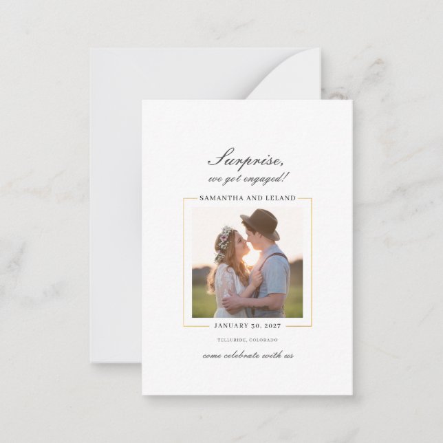 Script Photo Engagement Party Card (Front)