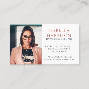 Script Photo Financial Consultant Business Card