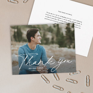 Script Photo Graduation Thank You Card