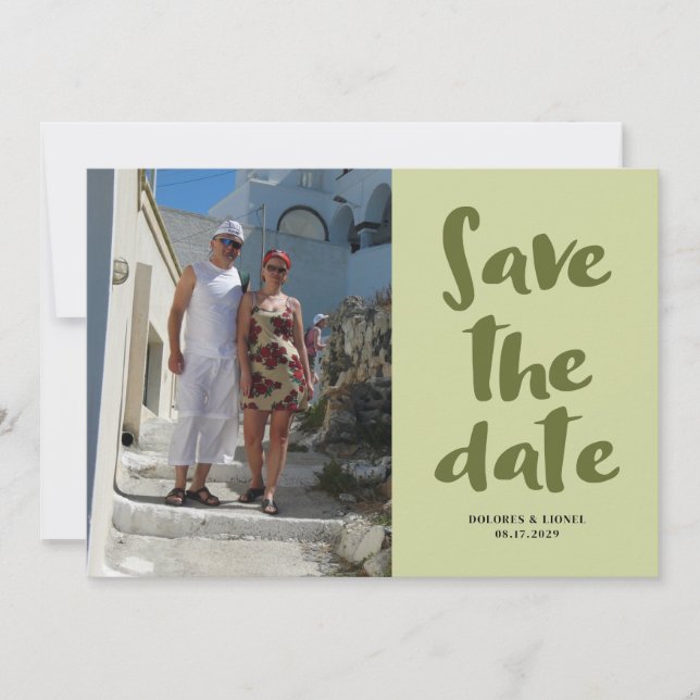 Script Photo Minimalist Save the date Invitation (Front)