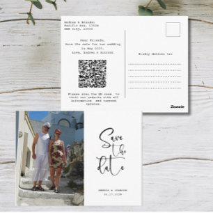 Script Photo Minimalist Save the date  Postcard