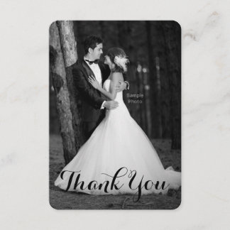 Script Photo Wedding Thank You Card