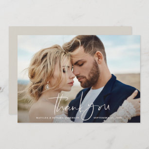 Script photo wedding thank you modern minimal chic