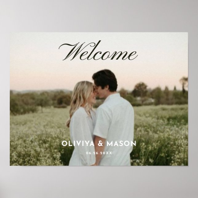 Script Photo Wedding Welcome Sign Poster (Front)