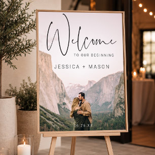 Script Photo Wedding Welcome Sign Poster