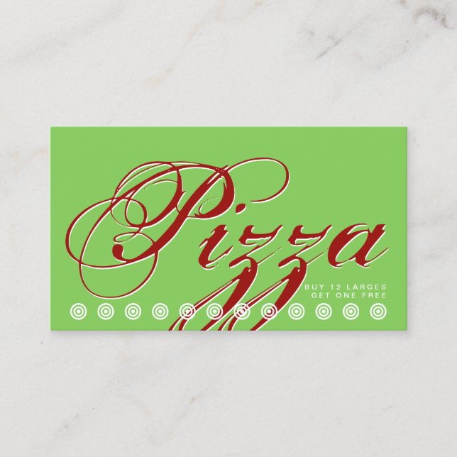 script PIZZA customer loyalty card (Front)