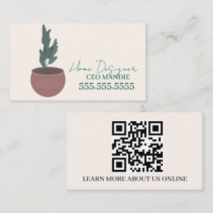 Script Plant Sitter Designer Business Card