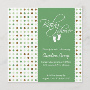 Script Polka Dot Baby Shower Invite