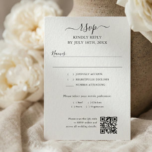 Script QR Code Modern Wedding RSVP Card