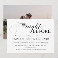 Script Rehearsal Dinner photo on back Invitation