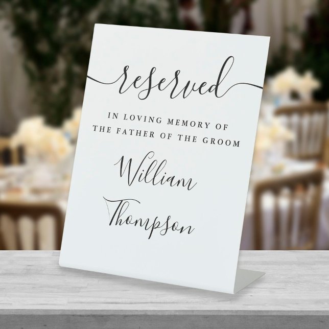 Script Reserved Father Of The Groom Memorial Pedestal Sign (Creator Uploaded)