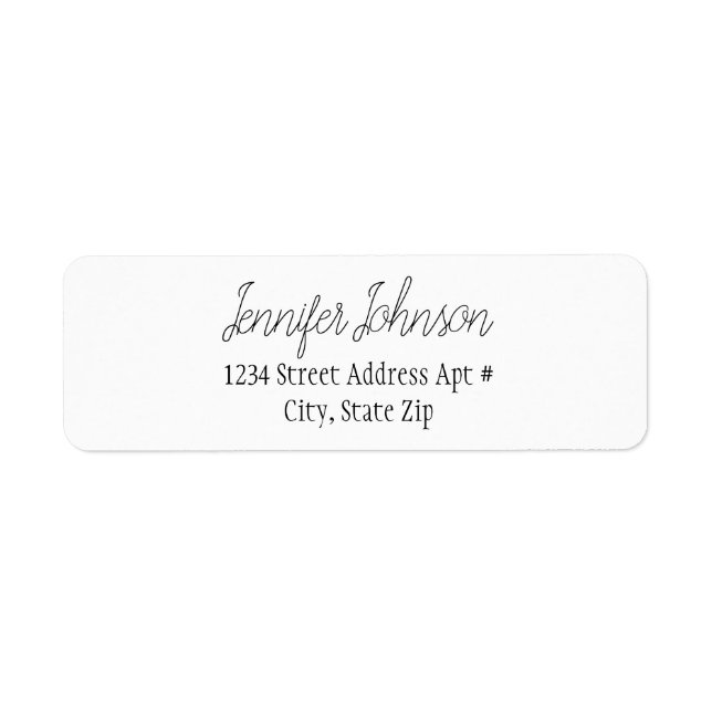 Script Return Address Envelope Label (Front)