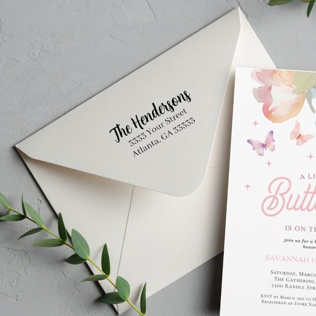 Script Return Address Self-inking Stamp (Creator Uploaded)