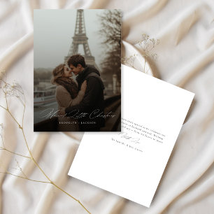 Script Romantic Married Little Christmas Photo Holiday Card